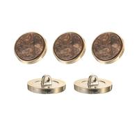 QUARKZMAN 5Pcs Bouton Rond, 23mm/0.9" Résine Motif Décoratif Vintage Accessoires Couture pour Blazer Veste Manteau Uniforme, Café Foncé