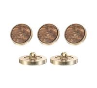 QUARKZMAN 5Pcs Bouton Rond, 25mm/1" Résine Motif Décoratif Vintage Accessoires Couture Artisanale pour Veste Blazer Uniforme Manteau, Café Foncé