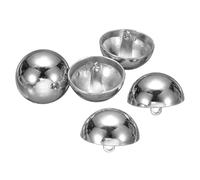 QUARKZMAN 5pcs Boutons de couture métalliques demi-bombés, 23mm Boutons métalliques à chapeau demi-rond en forme de Cèpe avec tige pour costume, décoration de vêtements en tissu, argent