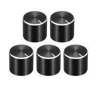 QUARKZMAN 5pcs boutons de potentiomètre moletés en aluminium noir, diamètre de l'axe : 6 mm. Bouton rotatif 15 mm x 13 mm. Bouton de contrôle du volume pour guitare.