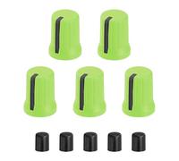 QUARKZMAN 5Pcs Boutons De Potentiometre, Remplacement En Caoutchouc Pour Arbre En D, Capuchon A Tige Pour DJ Controller Mixer Console Encodeur Enceinte (Vert Noir)