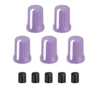 QUARKZMAN 5Pcs Boutons De Potentiometre, Remplacement En Caoutchouc Pour Potentiometre A Arbre D, Capuchon A Tige Pour Console De Mixage DJ, Encodeur, Enceinte (Violet Blanc)
