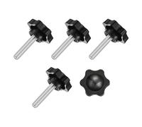 QUARKZMAN 5Pcs Boutons Étoiles, M8x30mm Plastique Boutons à Vis de Poignée de Serrage de Forme Hexagonale, à Serrage Manuels pour le Remplacement de la Base du Parapluie des Machines