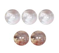 QUARKZMAN 5Pcs Boutons Ronds En Coquille Naturelle,25mm 2 Trou Boutons En Nacre Pour Vetements Chemises Robes Couture DIY Artisanat,Gris Fume Sombre