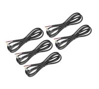 QUARKZMAN 5Pcs Câble d'Extension d'Alimentation Remplacement 5,5mm x 2,1mm Angle Droit 90 Degrés Fiche Mâle DC vers Connecteur de Fil Nu Adaptateur pour Caméra de Surveillance DC, 1m