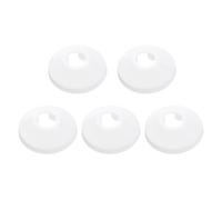 QUARKZMAN 5Pcs Cache-Tuyaux Décoratifs 0,5 Pouce / 12 mm Cache-Tuyaux de Bride en Plastique PP Plaques de Couverture de Plomberie Rosace de Tuyau d'Évacuation d'Eau Mur, Blanc