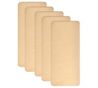 QUARKZMAN 5pcs Carte De Visite Métallique 2" x 0.9" x 0.02" Acier Inoxydable 201 Brossé Gravure Laser Cartes Autocollantes Blocs CNC Pour Maison Bureau Cadeau Invitation, Ton Cuivré