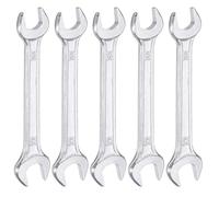 QUARKZMAN 5Pcs Clé à Fourche Double 12mm x 13mm Métrique Clé Plate à Angle Décalé 15 Degrés, Petite Clé Plate Galvanisée, pour Réparation Automobile, Assemblage de Meubles