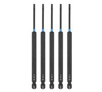 QUARKZMAN 5pcs Clé À Tête Hexagonale Mèche De Perçage 2.5mm(H2.5) 1/4" Tige Hexagonale 6"(150mm) Longueur Acier S2 Magnétique Embouts À Chocs Hexagonaux Embouts De Tournevis Métrique