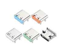QUARKZMAN 5Pcs Connecteur Femelle USB3.1 Type C Port Jack, 16 Broches Dip 90 Degres Adaptateur De Remplacement Et De Reparation pour Projets Electroniques