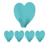 QUARKZMAN 5Pcs Cœurs Décoratifs Porte-Manteaux Mural, Métal Autocollant Crochet Serviette Lourd Support Mural Adhésif Pour Salle De Bain, Cuisine, Maison Et Bureau Suspendre Clés.