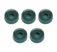 QUARKZMAN 5pcs Disque À Poils 2" Grain 50 Brosse Abrasive Ébavurage Disque Brosse Électrique À Changement Rapide Roll Lock Disque De Décapage Abrasif Pour Metal, Vert