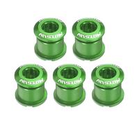 QUARKZMAN 5pcs Double Chain Ring Bolts M8 en Alliage D'Aluminium Ecrous De Pedalier De Velo Vis De Plateau pour Road Bike Mountain Bike, Vert