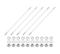 QUARKZMAN 5pcs Double Ended Stud Screws, M3x180mm 304 Stainless Steel Duale Threaded Rod Bolts With Nuts And Flat & Lock Washers Double End Threaded Stud Screw Bolt Pour House Maintenance