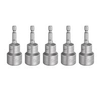QUARKZMAN 5Pcs Douille À Clé À Ergots 19mm Métrique 1/4" Tige Hexagonale 2.56" (65mm) Longue Magnétique 6 Points Douilles À Changement Rapide Acier CR-V Pour Boulons
