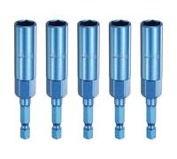 QUARKZMAN 5pcs Douille À Six Pans 10mm Embout Hexagonal CR-V Acier Douille À Vis Outils De Forage Avec Queue Hexagonale 1/4" À Changement Rapide Pour Perceuses Et Visseuses À Choc, Bleu
