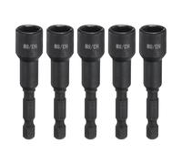 QUARKZMAN 5Pcs Douille Magnétique À 6 Pans Creux 3/8" x 1/4" À Changement Rapide Tige Hexagonale Magnétique Douille SAE Acier CRV Pour Boulons Écrous Jeu De Douilles Pour Impact