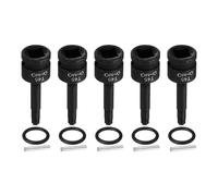 QUARKZMAN 5pcs Douille Torx T45 À Embase 1/2" Pour Chocs 6 Pointes Acier CR-MO Avec Goupille Joint Torique Pour Perceuses Ateliers Garages Adaptateur