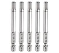 QUARKZMAN 5pcs Embout À Tête Hexagonale Plate 5mm (H5) Pointe 1/4" Tige Hexagonale 65mm (2.56") Long Professionnel Grade Acier S2 Métrique Hexagone Embout Foret Clé À Choc
