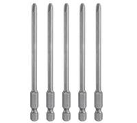 QUARKZMAN 5Pcs Embout de Tournevis Phillips #2 Ph2 1/4" Hexagonal de 100mm de Long en Acier S2 Magnétique À Tête Croisée Bits de Perceuse Électrique 4,5mm de Diamètre