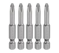 QUARKZMAN 5Pcs Embout de Tournevis Phillips #2 Ph2 1/4" Tige Hexagonale de 50mm en Acier S2 Magnétique pour Vis Cruciformes pour Perceuse Électrique Tête Croisée 5mm de Diamètre