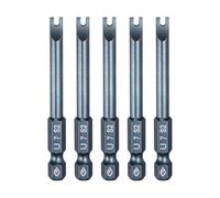 QUARKZMAN 5pcs Embout Tournevis Type U 1/4" Tige Hexagonale U7 Tête Magnétique 2.6" Longueur Acier S2 Embout Tournevis En Forme De U Pour Travaux De Réparation Tournevis Électrique, Bleu