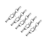 QUARKZMAN 5Pcs Embouts de Cordon 2,5 mm ID Argent Cuivre Embouts de Baril en Colonne pour DIY Bracelets Colliers Pompons Cordons en Cuir