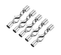 QUARKZMAN 5Pcs Embouts de Cordon 5,5 mm ID Argent Cuivre Embouts de Baril de Colonne pour DIY Bracelets Colliers Pompons Cordons en Cuir