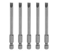 QUARKZMAN 5Pcs Embouts de Tournevis à Fente Magnétique Sl5 5mm en Acier S2 Embout de Tournevis Plat à Tête Plate 1/4" Queue Hexagonale Embout de Tournevis Industrielle 3,1" de Long
