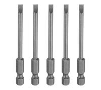 QUARKZMAN 5Pcs Embouts de Tournevis à Fente Magnétiques Sl4 4mm en Acier S2 Embout de Tournevis à Tête Plate 1/4" Tige Hexagonale Embouts de Tournevis de Qualité Industrielle de 3" de Long