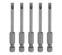 QUARKZMAN 5Pcs Embouts de Tournevis à Fente Magnétiques Sl4 en Acier S2 pour Tournevis à Tête Plate 4 mm avec Tige Hexagonale de 1/4" Industrielle pour Vis de Fixation de 2,6" de Longueur