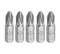 QUARKZMAN 5Pcs Embouts De Tournevis Phillips 1/4" Tige Hexagonale Tête PH2 Longueur 1" Acier S2 Embouts À Croix Pour Travaux De Réparation Tournevis Électrique