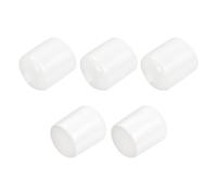 QUARKZMAN 5Pcs Embouts en Caoutchouc de 23mm de Diamètre Intérieur pour Tubes Ronds en Vinyle PVC, Couvercle de Boulon, Protecteurs de Filetage Blanc