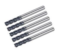 QUARKZMAN 5Pcs Fraise 3/16" x 5/8" 4 Flûtes en Acier Tungstène à Rainure Hélicoïdale Spirale Droite pour Fraisage CNC d'Aluminium et d'Acier en Métallurgie