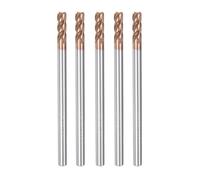 QUARKZMAN 5Pcs Fraises à Bout Carré de 3mm de Diamètre, Tige de 3mm, 4 Flûtes, en Carbure Hrc55 Revêtu d'Altin, pour Fraiser les Extrémités, Outils de Coupe pour le Fraisage Cnc, Noir