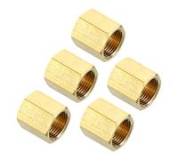 QUARKZMAN 5Pcs G3/8"x13/16" Raccords De Tuyau En Laiton, Raccord D'Accouplement Droit Hexagonal Adaptateur D'Accessoires De Connexion De Tuyau Pour Plomberie Industriellele, Laiton