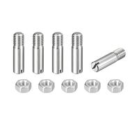 QUARKZMAN 5Pcs Goujon Cylindrique À Fente, M8 x 30mm 304 Acier Inoxydable Goujon À Filetage Externe Vis À Fente Avec Écrou Pour Installation Meuble Cabinet (GB878)