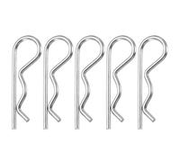 QUARKZMAN 5pcs Goupilles D'Attelage M4x85mm Goupilles Rondes En Acier Inoxydable R Clips Ressort De Retenue Remorques Tondeuses Camions VR Machinerie Systèmes De Verrouillage Lourd, Argent