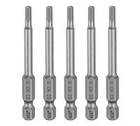 QUARKZMAN 5Pcs H3.0 Embout de Tournevis Hexagonal 3mm Métrique Pointe Plate 1/4" Tige Hexagonale 65mm (2.56") Longue Magnétique Embouts de Tournevis Industriels à Douille Hexagonale
