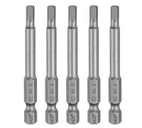 QUARKZMAN 5pcs H4.0 Clé À Tête Hexagonale Foret 4mm Métrique Pointe Plate Tige Hexagonale 1/4" Longueur 65mm (2.56") Magnétique Tournevis Hexagonal Douille Industriel Embouts De Tournevis