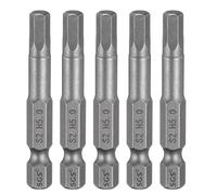 QUARKZMAN 5Pcs H5.0 Embout de Tournevis Hexagonal 5mm Métrique Pointe Plate 1/4" Tige Hexagonale 50mm (2") Longue Magnétique Embouts de Tournevis Industriels à Douille Hexagonale