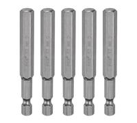 QUARKZMAN 5Pcs H8.0 Embout de Tournevis Hexagonal 8mm Métrique Pointe Plate 1/4" Tige Hexagonale 75mm (3") Longue Magnétique Embouts de Tournevis Industriels à Douille Hexagonale