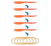 QUARKZMAN 5Pcs Hélice en Plastique 5" Pale d'Hélice avec Crochets Élastiques pour Kit d'Hélicoptère Résistant Au Pliage pour Les Activités Stem Avions Motorisés, Orange