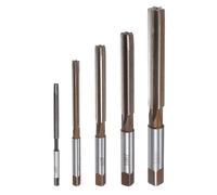 QUARKZMAN 5Pcs Jeu de 5 Alésoirs à Main 4mm 6mm 8mm 10mm 12mm H7 Métrique Acier Allié Alésoir à Flûtes Droites Outil de Coupe en Acier pour le Rechargement de Trous en Métal et Bois