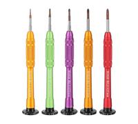 QUARKZMAN 5Pcs Jeu De Tournevis Precision Phillips 1.2/1.5/2/2.5/3mm Acier S2 Magnetique Mini Tournevis Phillips Style Stylo Avec Manche Aluminium Pour Laptop, Rouge/Vert/Jaune/Violet