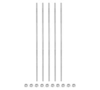 QUARKZMAN 5Pcs M4 x 200mm Tige Filetée Entièrement avec 10 Pcs Écrous Hexagonaux, 0.7mm Pas de Filetage en Acier Inoxydable 304 Filetées à Droite, Goujons de Barre pour Bricolage