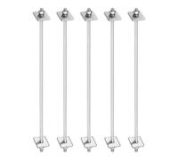 QUARKZMAN 5Pcs M5x200mm 304 Acier Inoxydable Double Extrémité Filetée Tige Filetée Boulon Avec Écrous, Rondelles Carrées Plates & Rondelles Ressort Pour Maison Maintenance, Ton Argenté