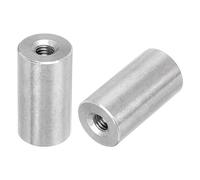 QUARKZMAN 5pcs M6 Rond Connecteur Écrous, 304 Inox Acier Accouplement Écrou 30mm/1.2" Longueur Manchon Tige Barre Goujon Écrou pour Support, M6x30x16mm