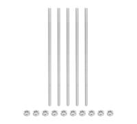 QUARKZMAN 5Pcs M6 x 200mm Tige Filetée Entièrement avec 10 Pcs Écrous Hexagonaux, 1mm Pas de Filetage en Acier Inoxydable 304 Filetées à Droite, Goujons de Barre pour Réparation, Bricolage