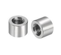 QUARKZMAN 5pcs M8 Rond Connecteur Écrous, 304 Inox Acier Accouplement Écrou 10mm/0.39" Longueur Manchon Tige Barre Goujon Écrou pour Support, M8x10x14mm